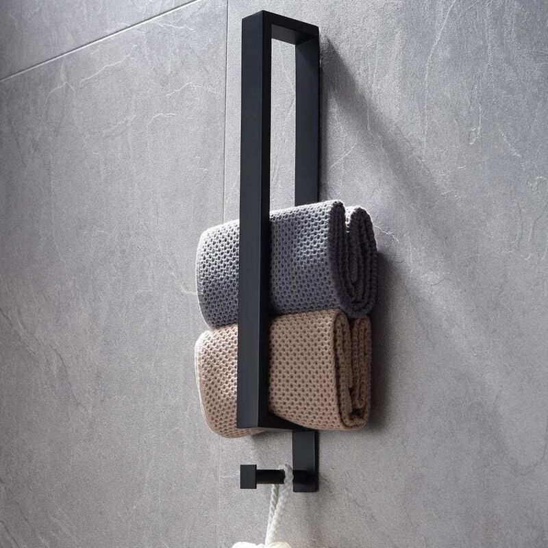 foto del prodotto portasciugamani in acciaio inox, senza foratura, autoadesivo, portasciugamani per ospiti, 40 cm, con gancio per bagno