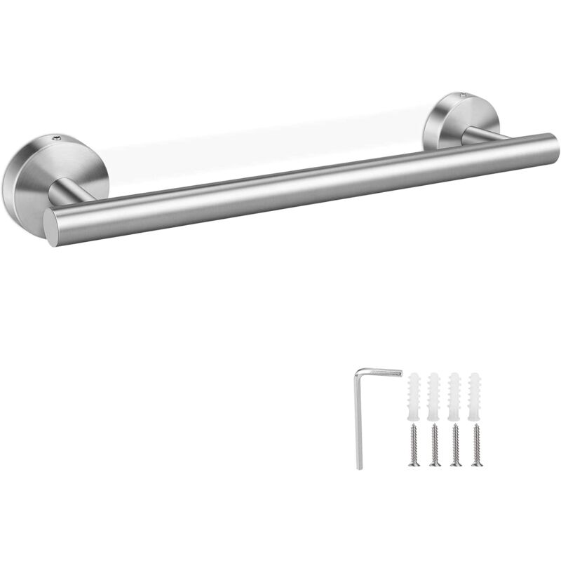 foto del prodotto portasciugamani in argento da 30 cm, portasciugamani da bagno, portasciugamani in acciaio inox