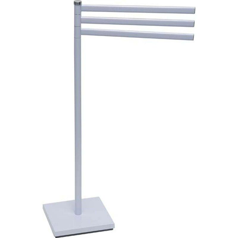 foto del prodotto portasciugamani in metallo a 3 braccia con base quadrata bianco tendance