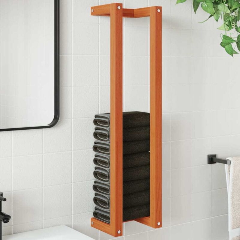 foto del prodotto portasciugamani marrone cera 23x18x90 cm legno massello di pino vidaxl