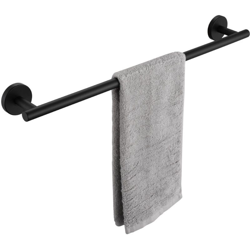 foto del prodotto portasciugamani multifunzionale in acciaio inossidabile 304 nero, portasciugamani unipolare adatto per bagno assorbente sanitario cucina
