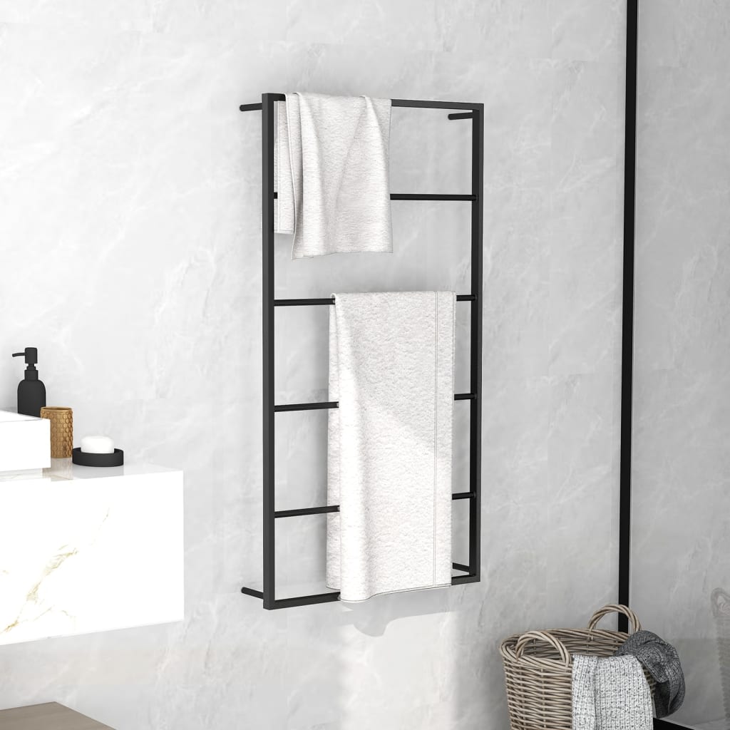 foto del prodotto portasciugamani nero 60x10x116 cm in acciaio cod mxl 63870