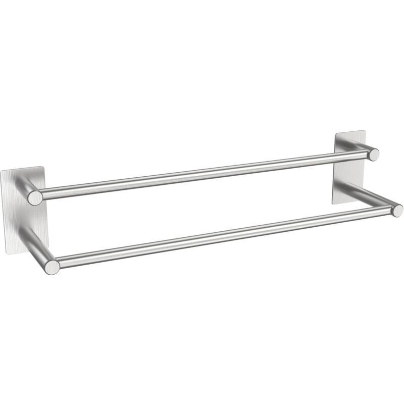 foto del prodotto portasciugamani per il bagno, portasciugamani autoadesivo senza foratura, portasciugamani per montaggio a parete in acciaio inox spazzolato,