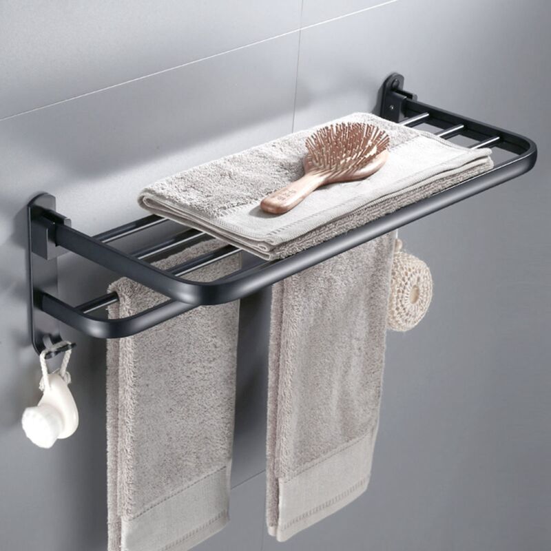 foto del prodotto portasciugamani pieghevole in alluminio da parete per bagno e toilette