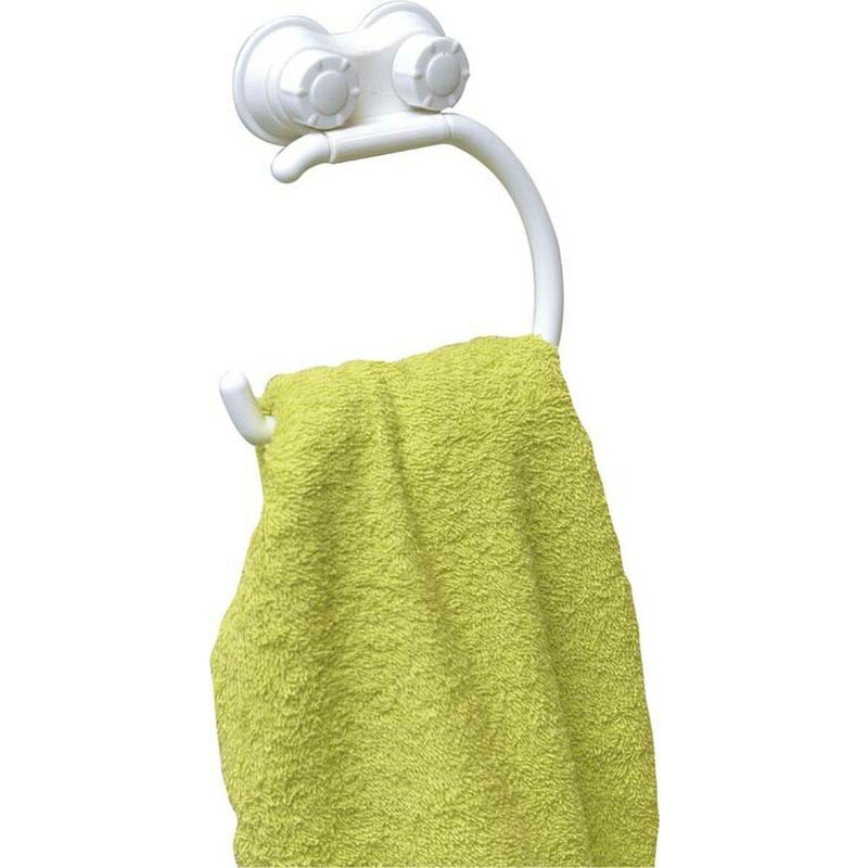 foto del prodotto portasciugamani pp a forma rotonda su ventose bianco tendance