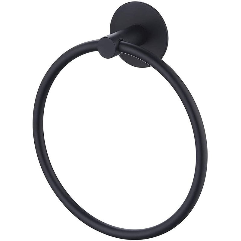 foto del prodotto portasciugamani rotondo in acciaio inossidabile 304 per bagno, nero - sollbry