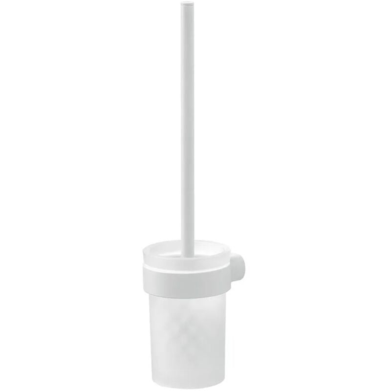 foto del prodotto portascopino a muro bianco opaco gedy serie pirenei in acciaio inox