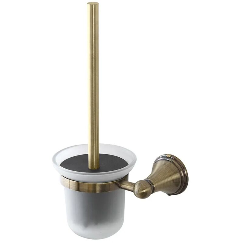 foto del prodotto portascopino a muro in vetro satinato e acciaio finitura bronzo kit di fissaggio incluso iris