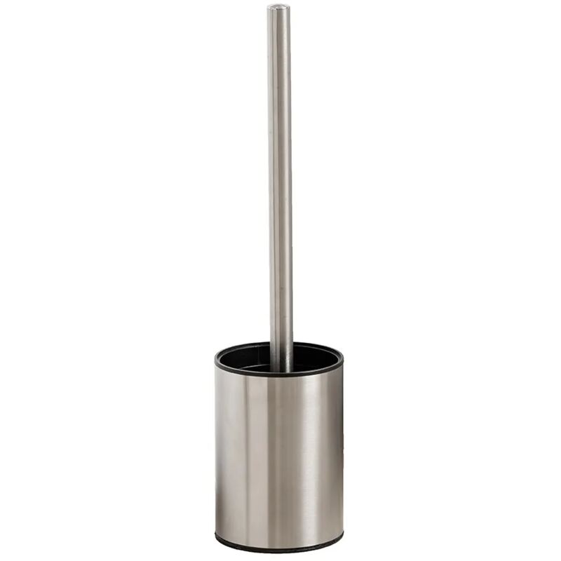 foto del prodotto portascopino bagno in acciaio inox finitura satinata e setole nere