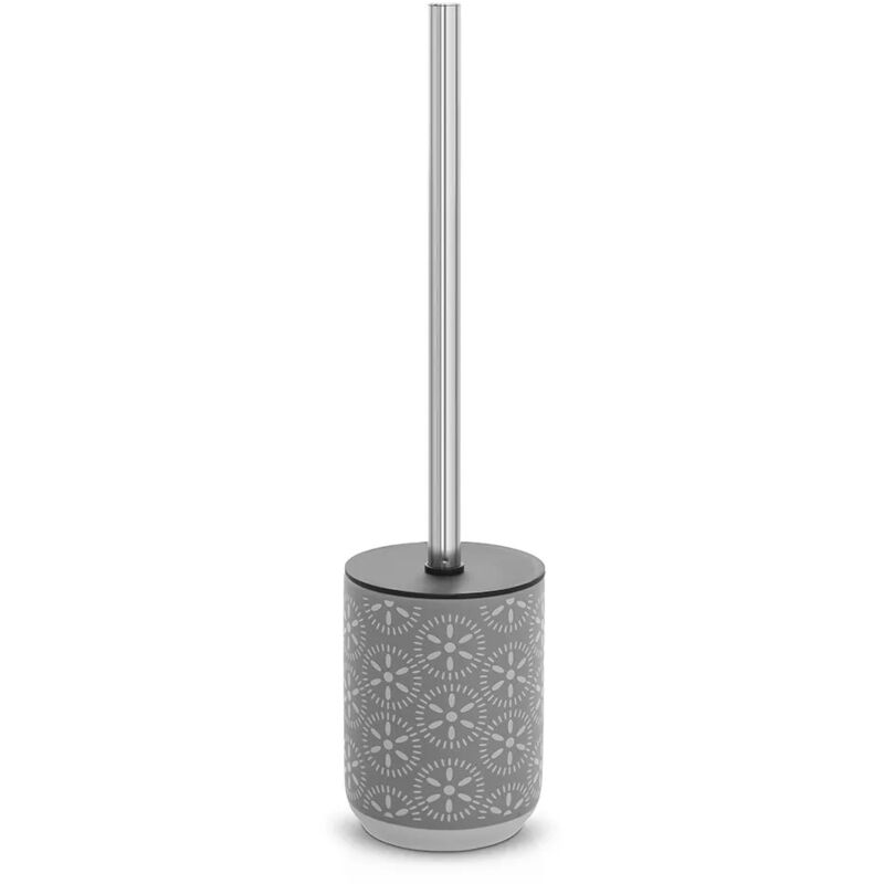foto del prodotto portascopino da terra in ceramica grigio con setole nere circus