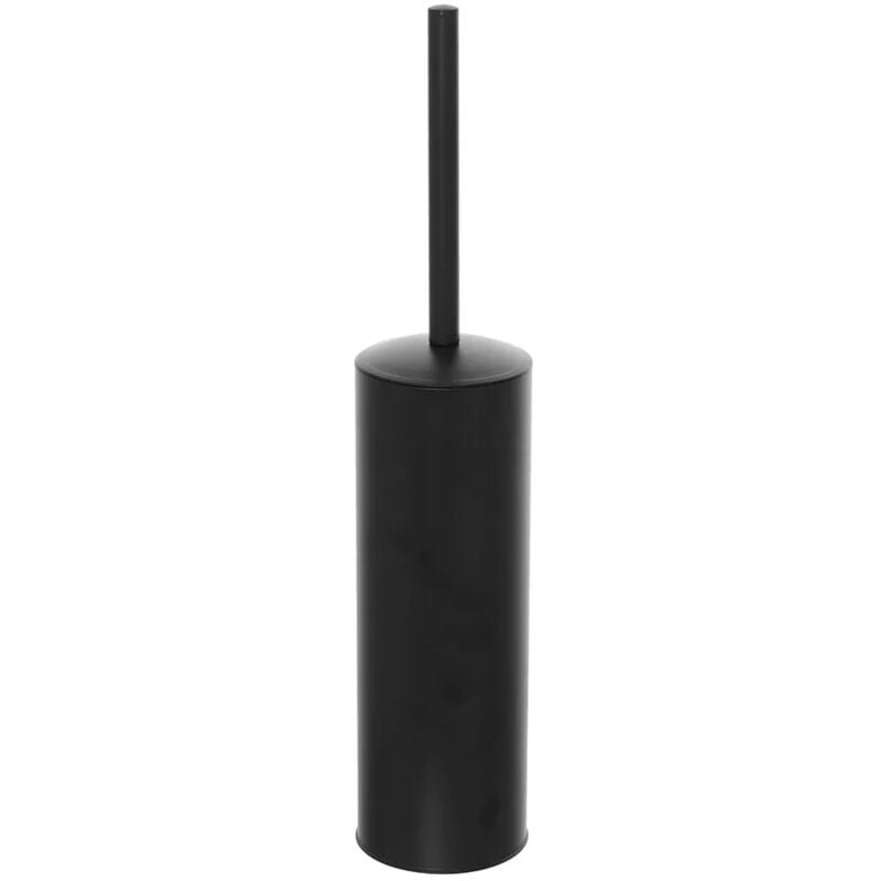 foto del prodotto portascopino nero opaco con setole nere in silicone e secchio interno