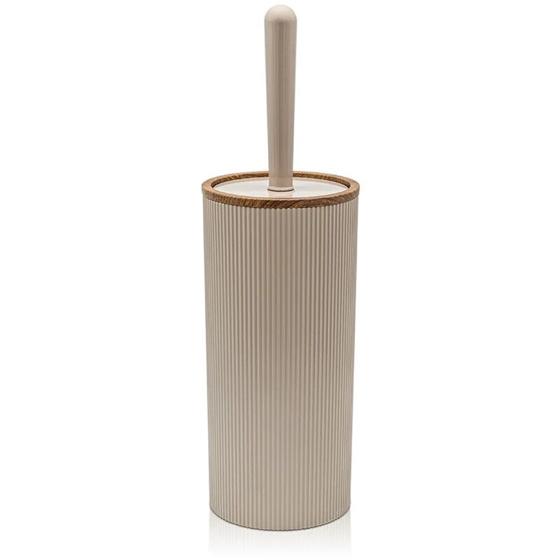 foto del prodotto portascopino wc tortora dettagli effetto legno serie blob