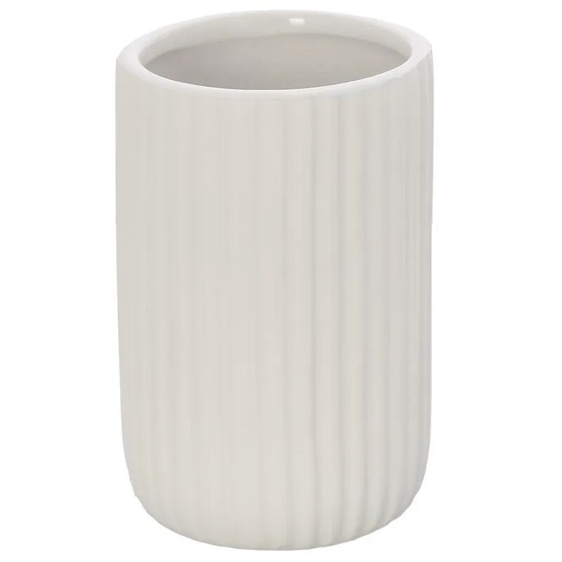 foto del prodotto portaspazzolini bagno da appoggio bianco in ceramica soft touch spring