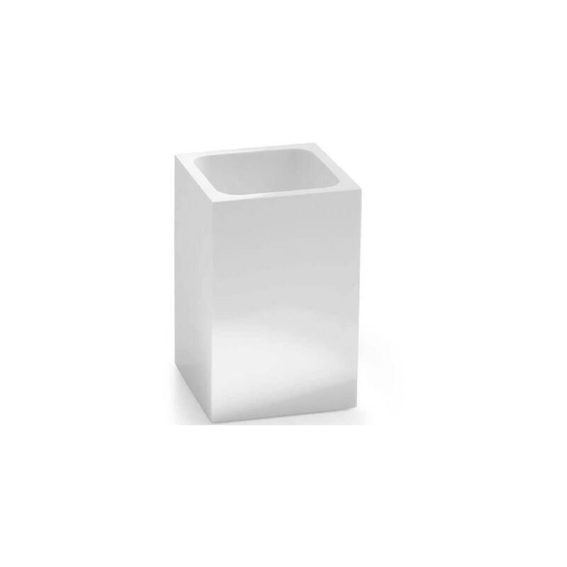 foto del prodotto portaspazzolini d appoggio in resina bianco lucido.