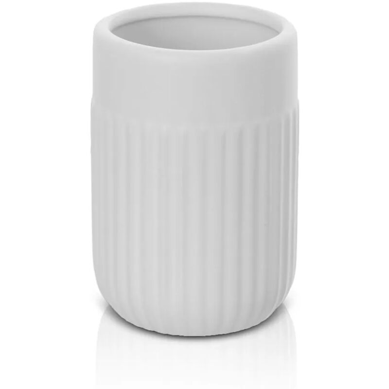 foto del prodotto portaspazzolini da appoggio bianco in ceramica cup
