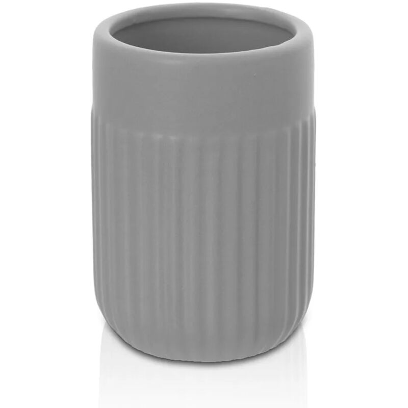 foto del prodotto portaspazzolini da appoggio grigio in ceramica cup