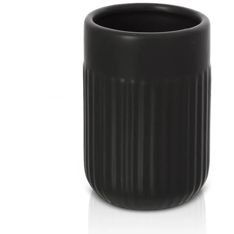 foto del prodotto portaspazzolini da appoggio nero in ceramica cup