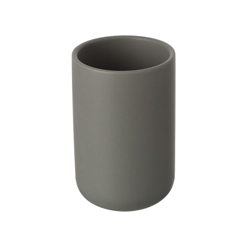 foto del prodotto portaspazzolini grigio in ceramica da appoggio moderno