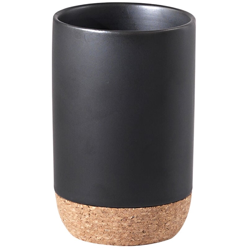 foto del prodotto portaspazzolini ilary d.7xh11cm nero matt sughero