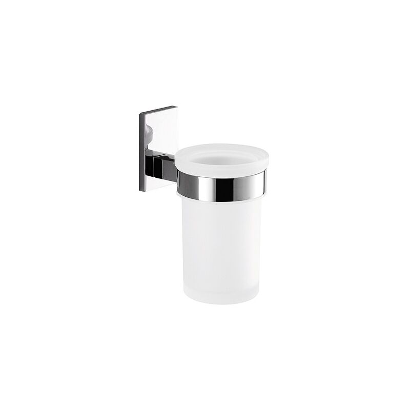 foto del prodotto portaspazzolini maine da muro cm. 6,8x9,7 bianco finitura cromo