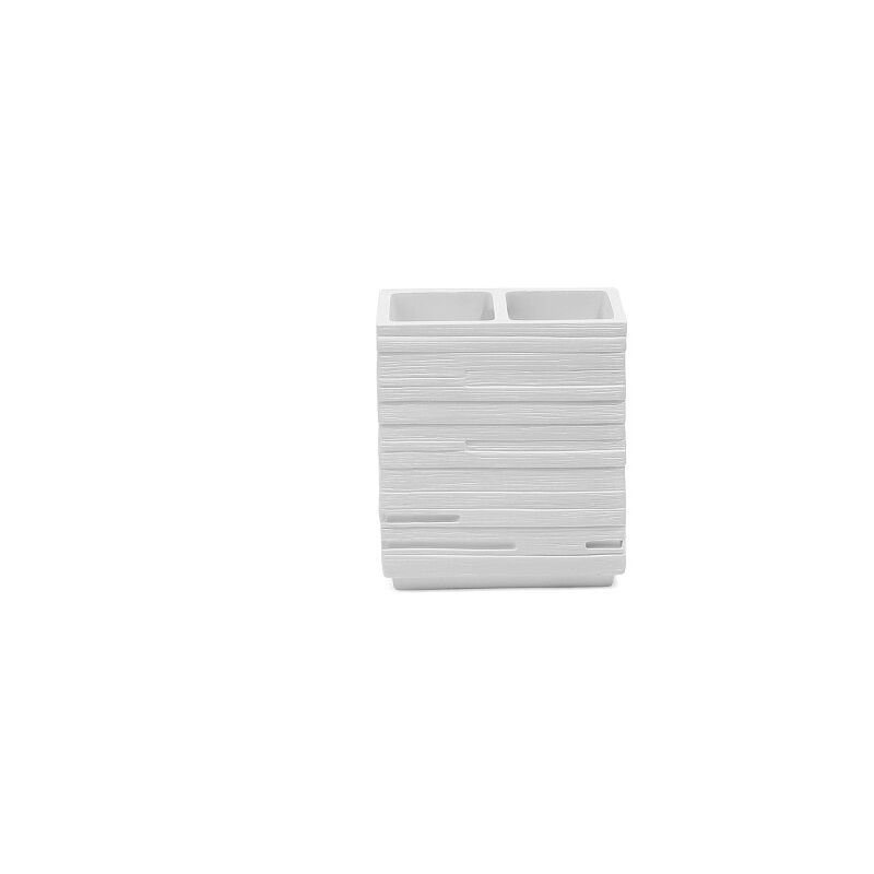 foto del prodotto portaspazzolini quadrotto da appoggio cm. 10x6 5 in resina bianco