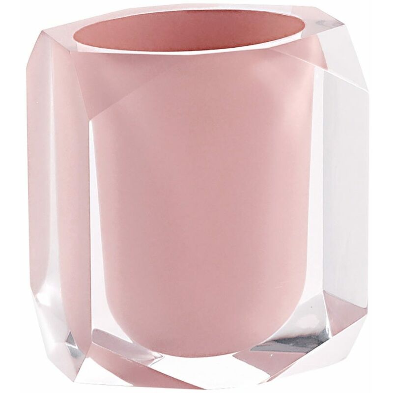 foto del prodotto portaspazzolini rosa in resina da appoggio aster