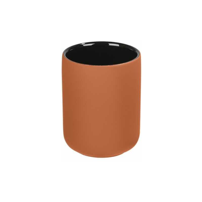 foto del prodotto portaspazzolino avellino, bicchiere da bagno, ceramica di alta qualit con superficie soft touch antiscivolo, 7,5x9,5cm, terracotta wenko