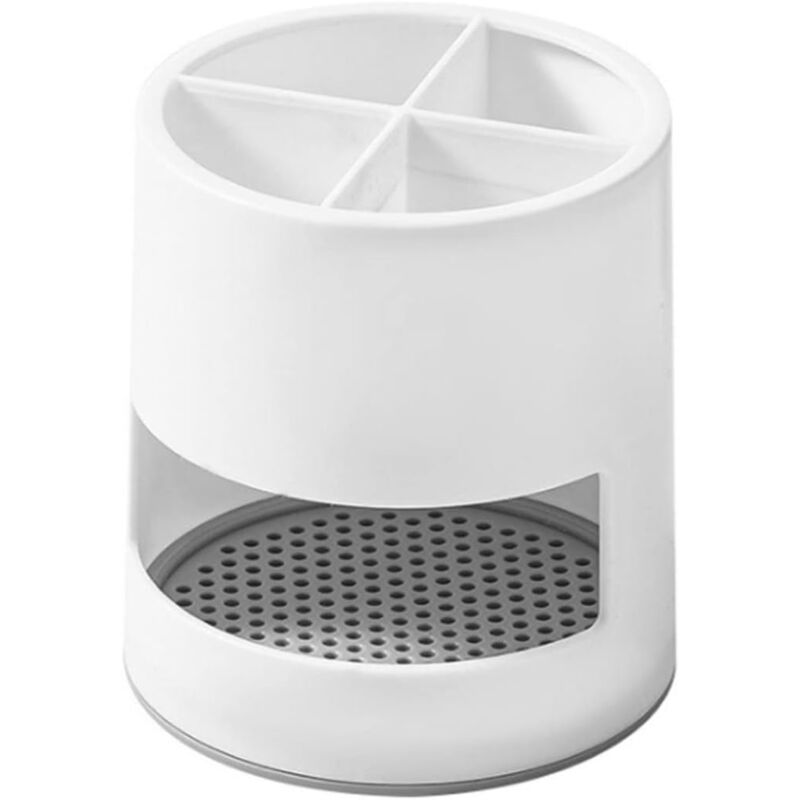 foto del prodotto portaspazzolino con 4 scomparti, portaspazzolino elettrico portaspazzolino multifunzione per bagno e cucina bianco