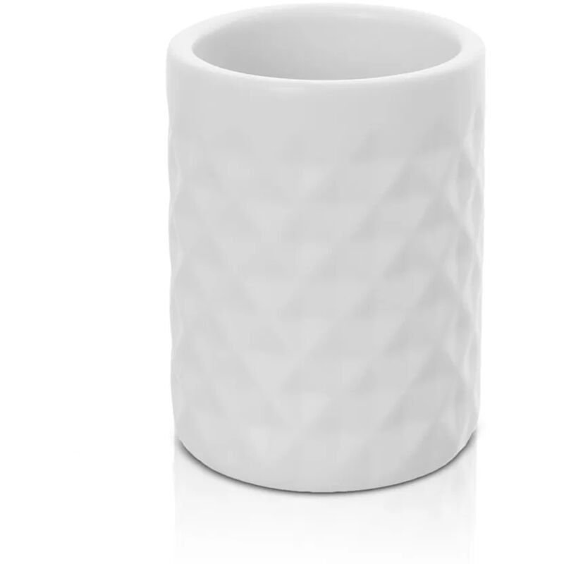 foto del prodotto portaspazzolino da appoggio bianco in ceramica cristal