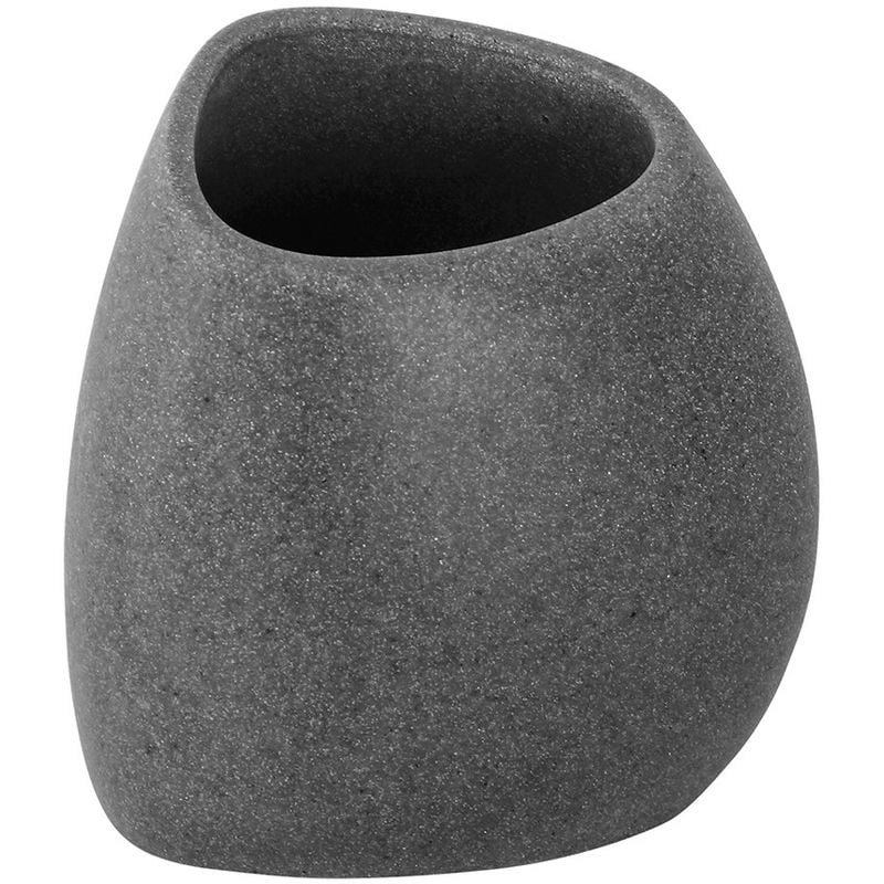 foto del prodotto portaspazzolino da appoggio in poliresina grigio effetto pietra stone