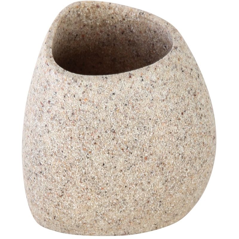 foto del prodotto portaspazzolino da appoggio in poliresina sabbia effetto pietra stone