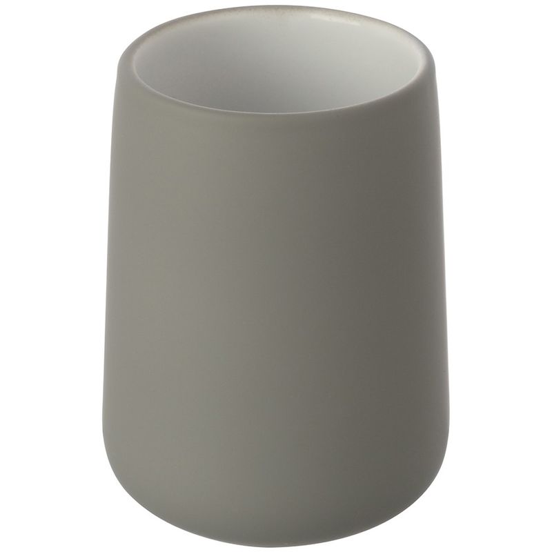 foto del prodotto portaspazzolino grigio in ceramica per arredo bagno