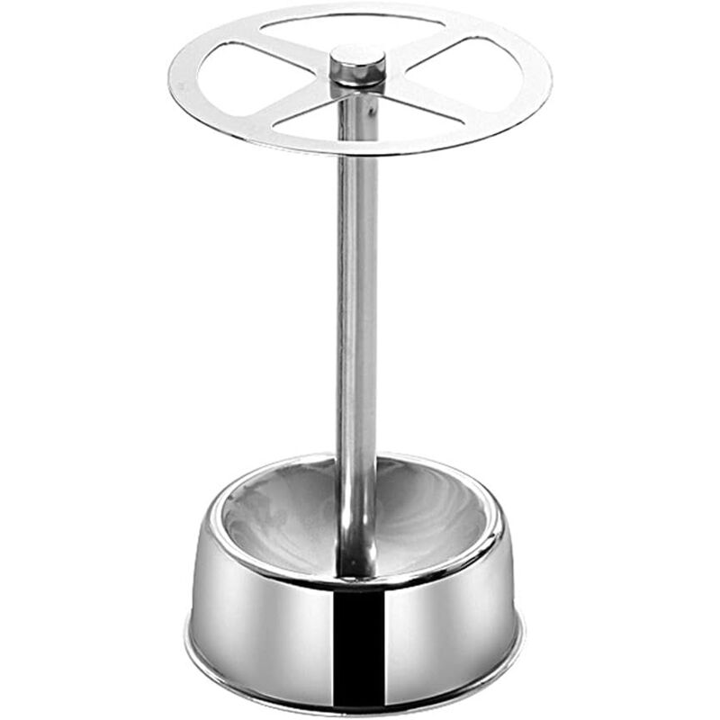 foto del prodotto portaspazzolino in acciaio inox con 4 scomparti, versatile organizer in metallo per casa, ufficio, bagno, piano lavabo bebusingoto