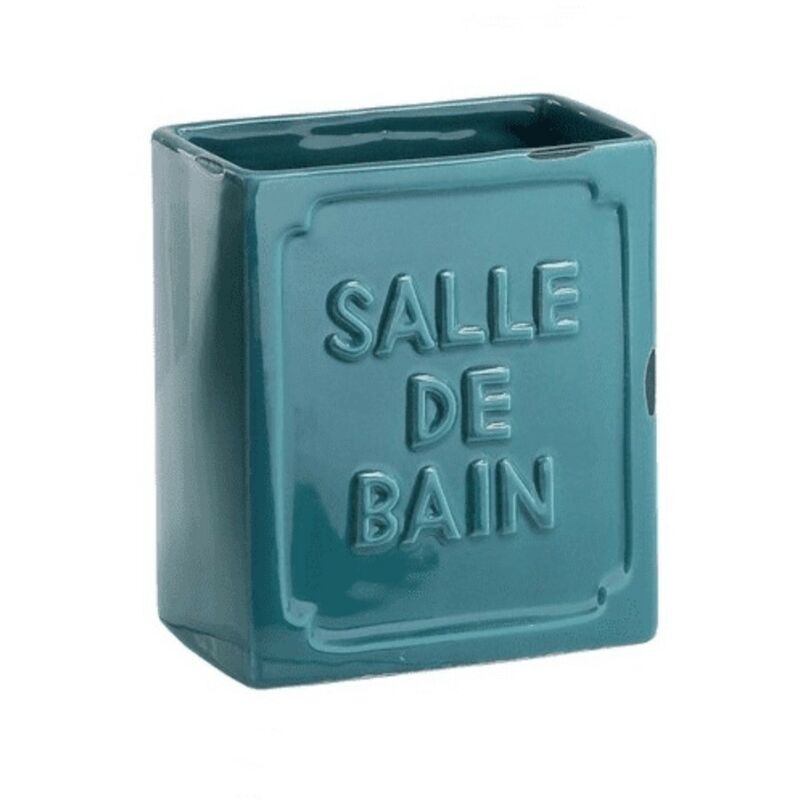 foto del prodotto portaspazzolino in ceramica blu vivienne gedy