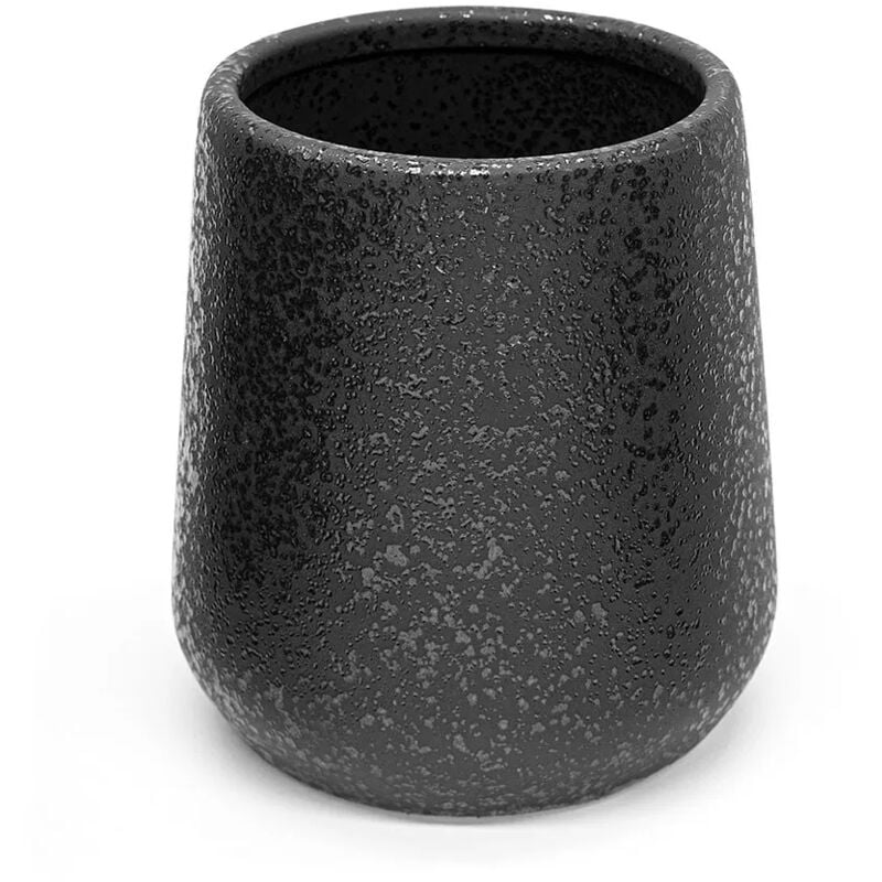 foto del prodotto portaspazzolino in ceramica nero con effetto glitter
