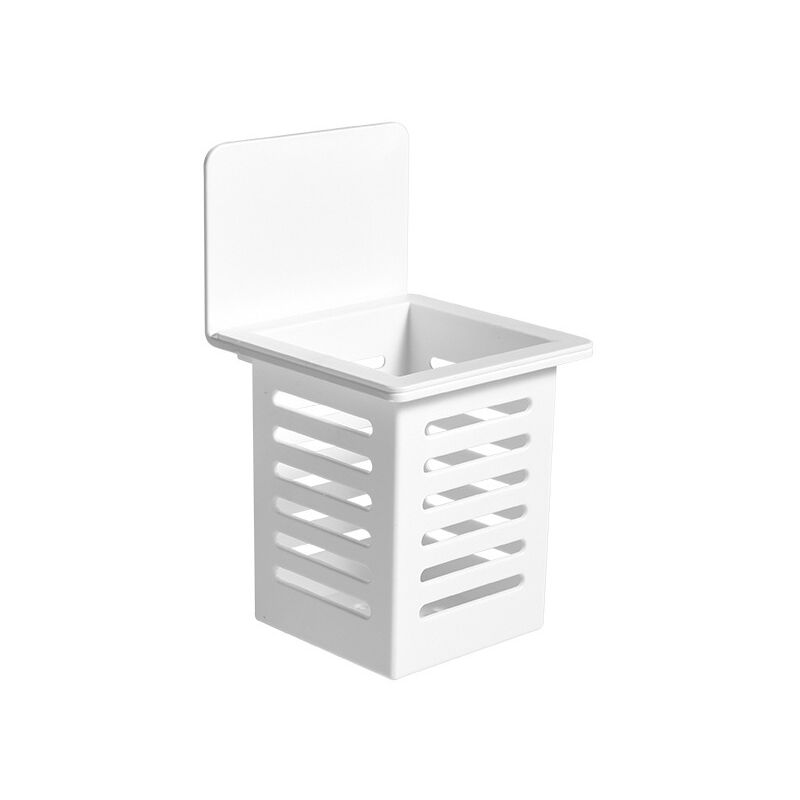foto del prodotto portaspazzolino in plastica bianca, portaspazzolino da denti, portadentifricio da parete per bagno, contenitore per pennelli da trucco,