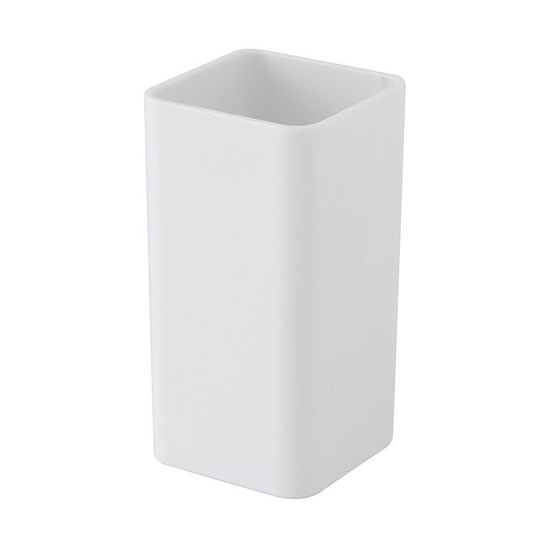 foto del prodotto portaspazzolino in plastica bianco per bagno moderno star