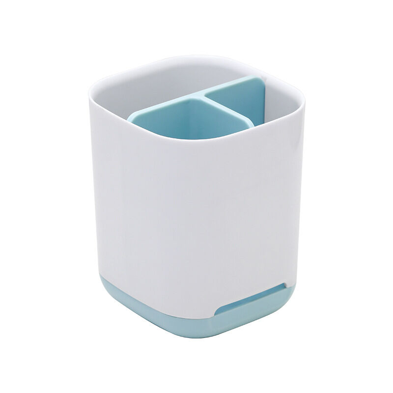 foto del prodotto portaspazzolino minimalista, contenitore per spazzolini, fondo antiscivolo, plastica pp e abs, multifunzione