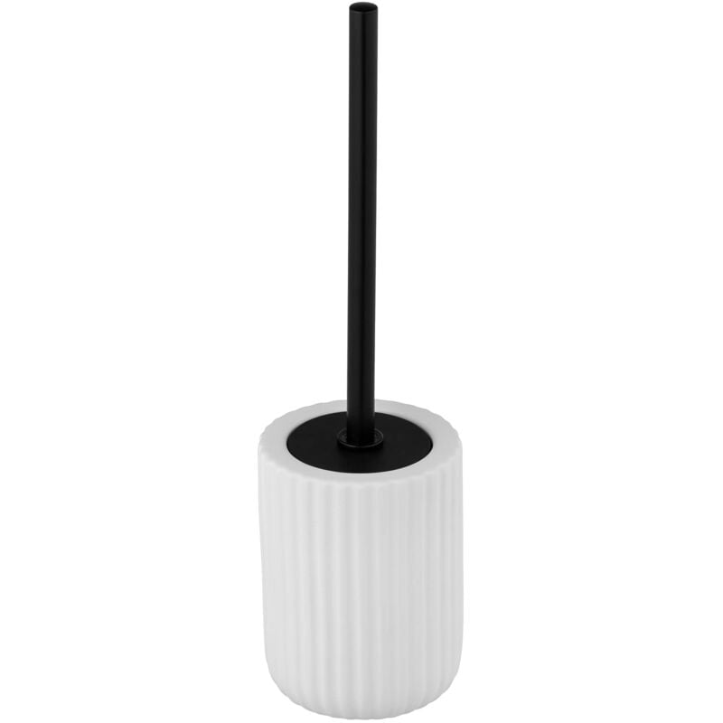 foto del prodotto portaspazzolino wc belluno, spazzolino wc nero, ceramica soft touch , 11,5x42 cm, bianco wenko