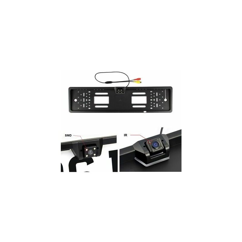 foto del prodotto portatarga con telecamera retromarcia retrocamera 4 led auto visione notturna