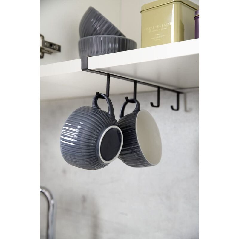 foto del prodotto portatazze salvaspazio per ripiano - pensile per armadio della cucina per 4 tazze, metallo, 1.5 x 7 x 33 cm, multicolore - wenko