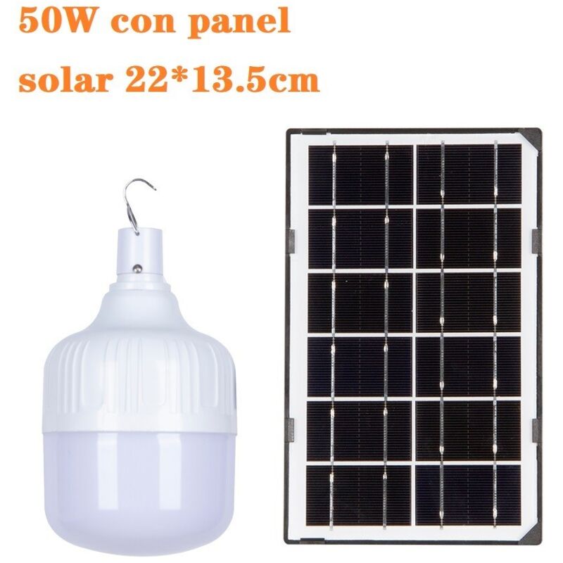 foto del prodotto portatil lampadina a led 50w 6500k lampada solare fotovoltaica jandei