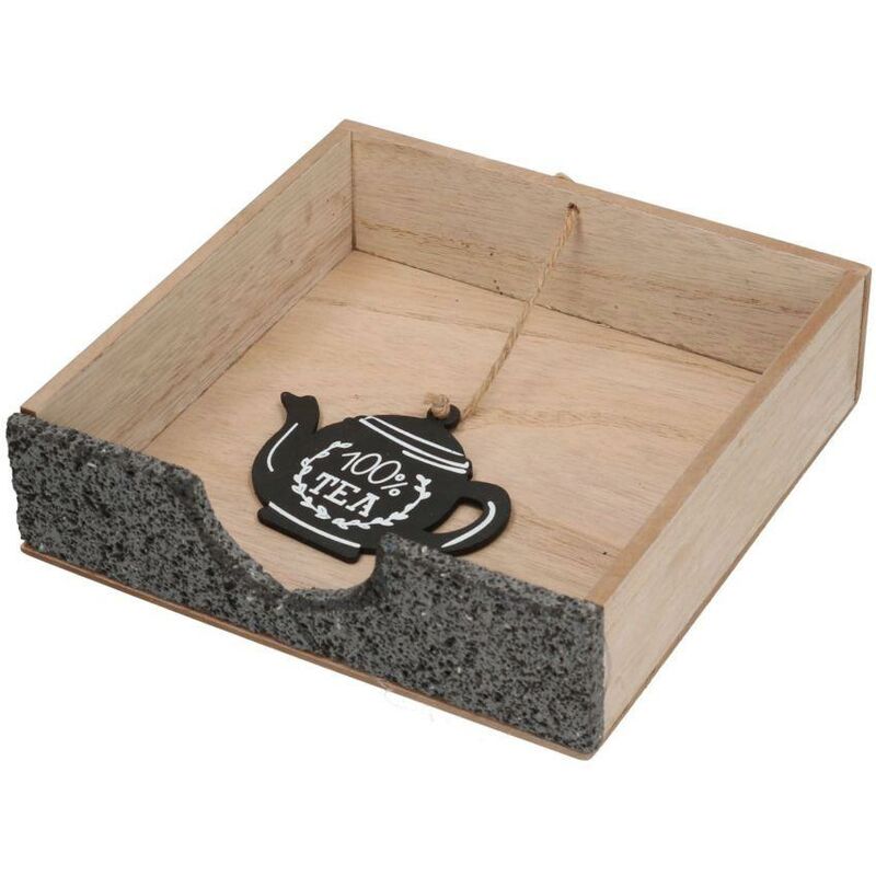 foto del prodotto portatovaglioli legno ardesia teia quadro cm20x20h5