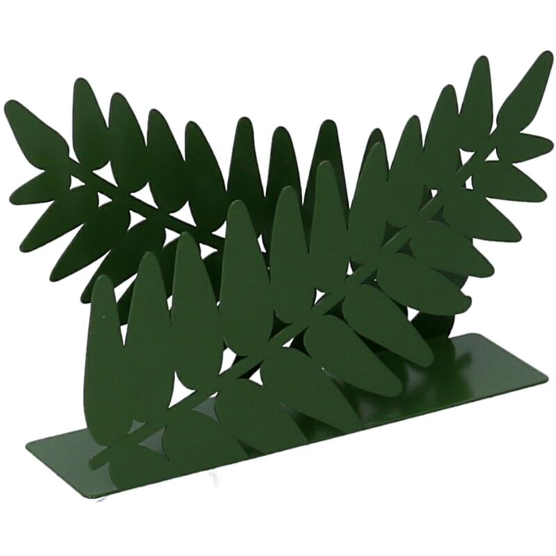 foto del prodotto portatovaglioli metallo foglia alloro verde scuro rettangolare cm 14