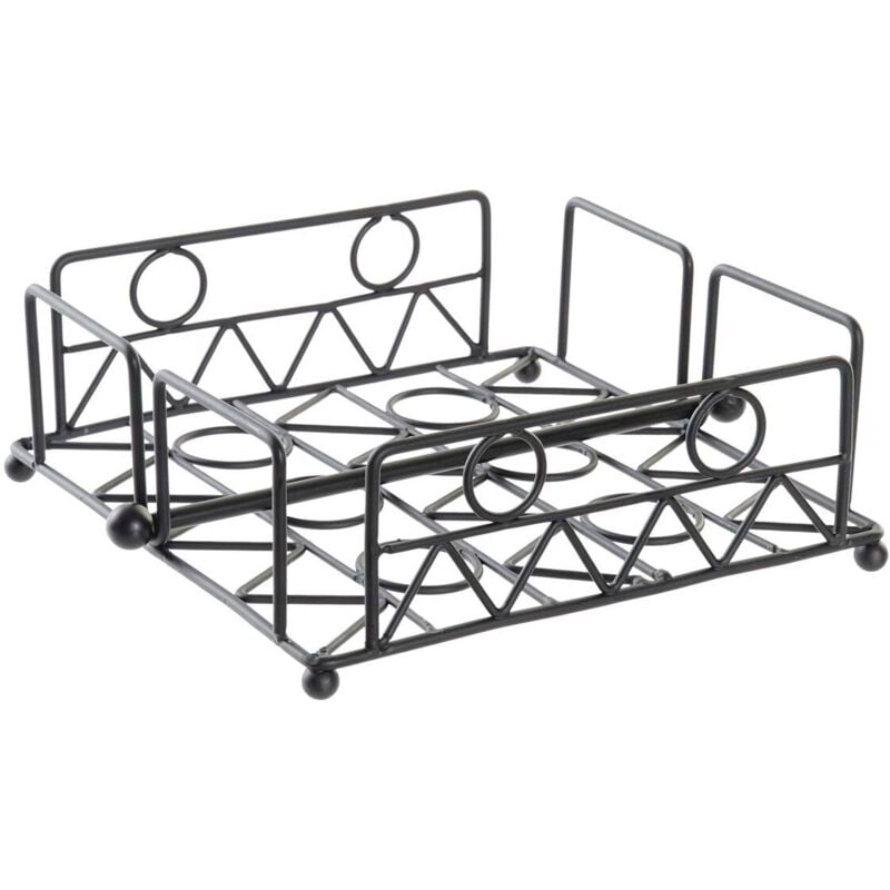 foto del prodotto portatovagliolo dkd home decor geometrico nero metallo 18 x 18 x 7 cm