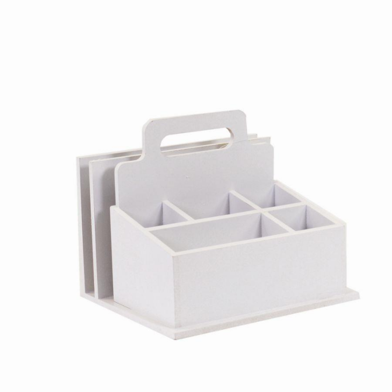 foto del prodotto portatutto legno bianco 7 vani cm 25x21h21,5