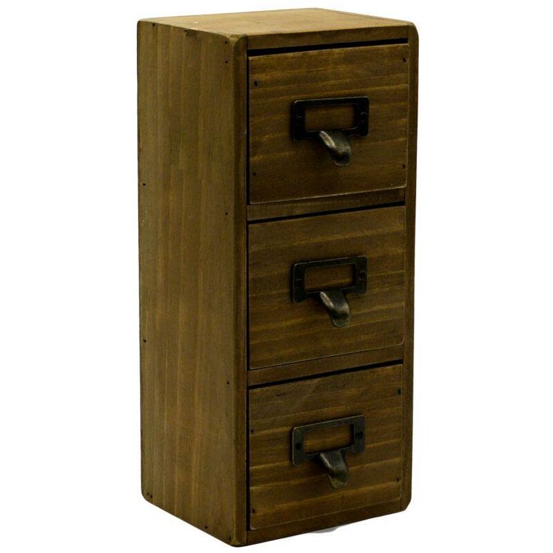foto del prodotto portatutto legno rettangolare 3 cassetti cm11,5x10h27