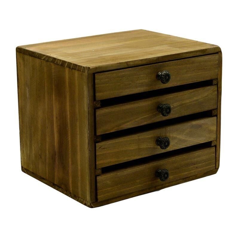 foto del prodotto portatutto legno rettangolare 4 cassetti cm 21
