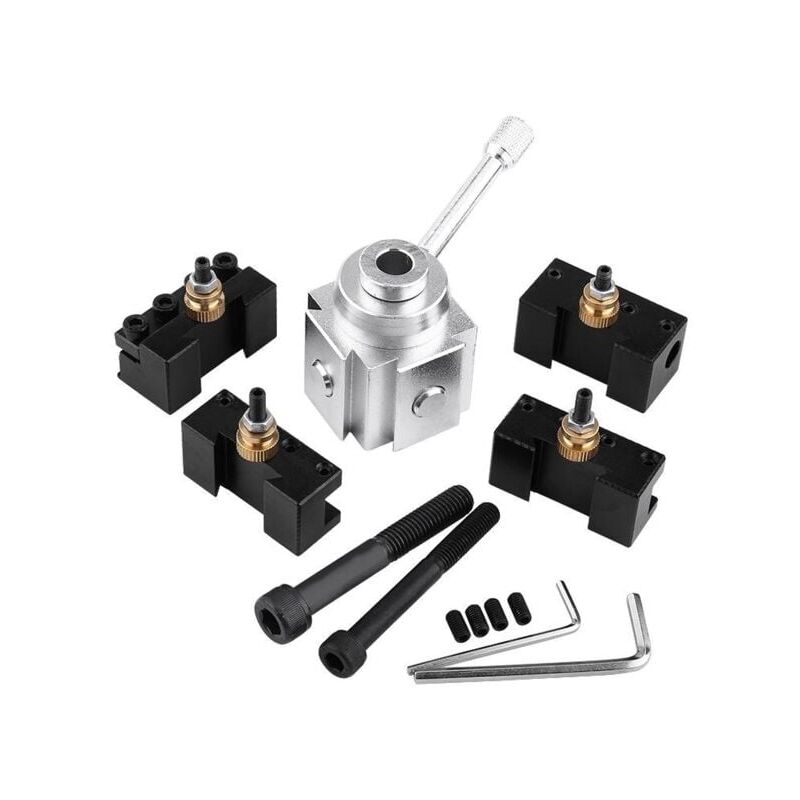 foto del prodotto portautensili in lega di alluminio - supporto a cambio rapido per molti tipi di mini torni per tornitura, pavimentazione, taglio, zigrinatura,