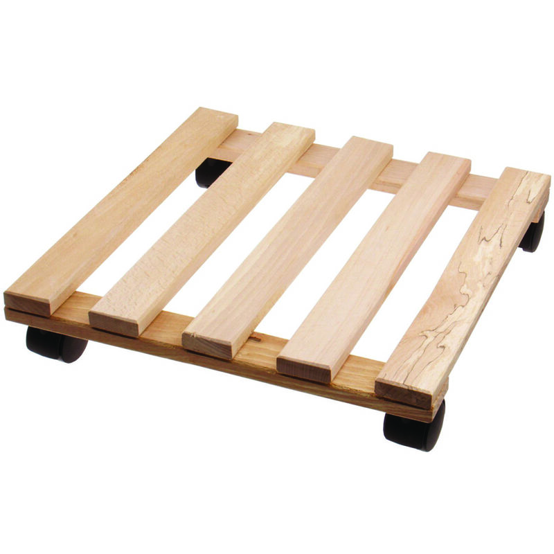 foto del prodotto portavaso con ruote quadro in legno cm 30x30 spessore mm 15 portata kg 30